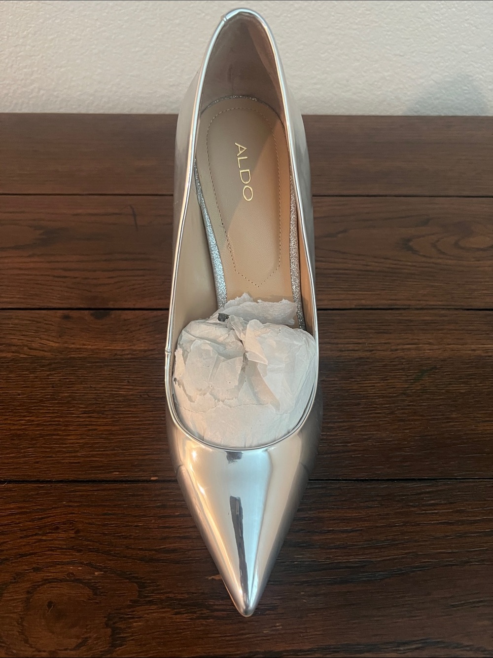 Aldo Metallic Silver Pointed Toe Stiletto Heels